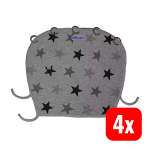 B-Ware Elementsforkids Dooky Cover Schutzdecke Babydecke Grey Stars Uni Grau 4 Stück