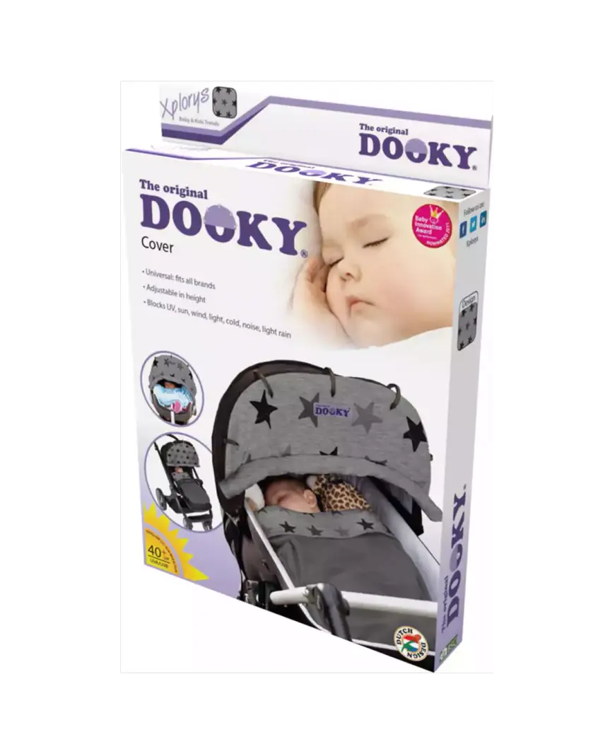 B-Ware Elementsforkids Dooky Cover Schutzdecke Babydecke Grey Stars Uni Grau 4 Stück - 5038278000472