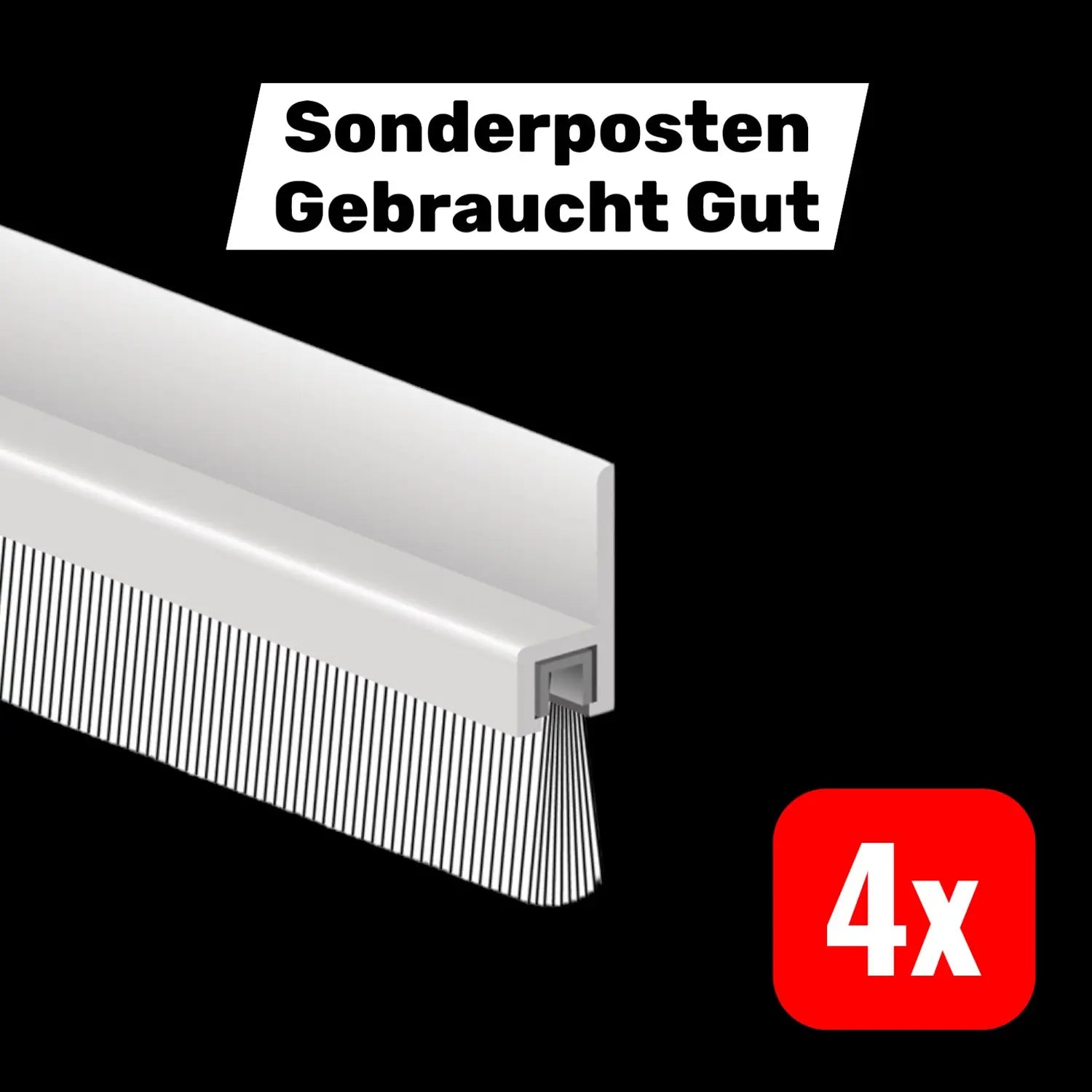 B-Ware Ellen Bürstendichtung Türbodendichtung Torabdichtung Aluminium 1000mm 4 Stück - 8711286122011