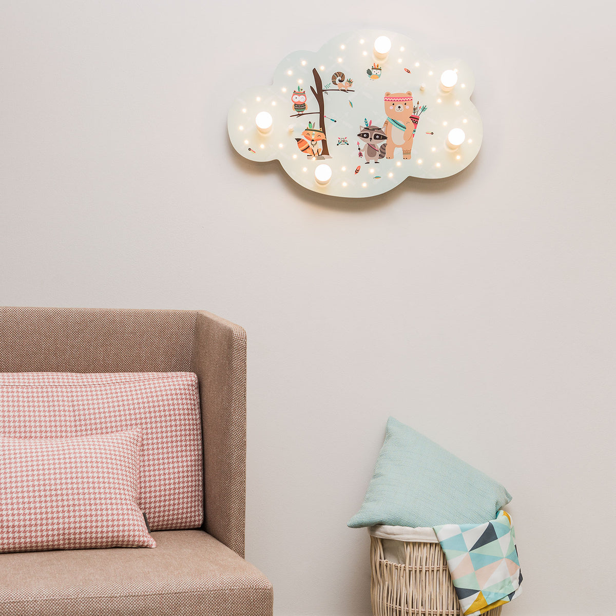 Elobra Deckenleuchte Little Indians Bildwolke Mint Holz E14 LED SIEHE TEXT - 4019698135747