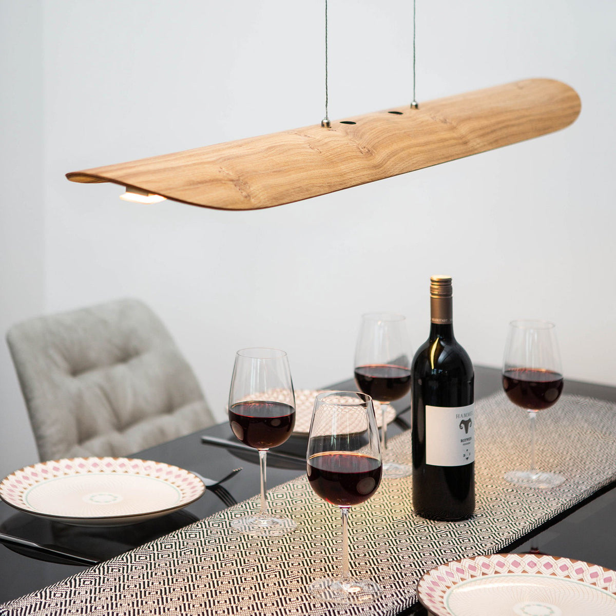 Elobra Pendelleuchte Hängelampe LED Colombia XL Touchdimmer Asteiche natur Holz - 4019698138700