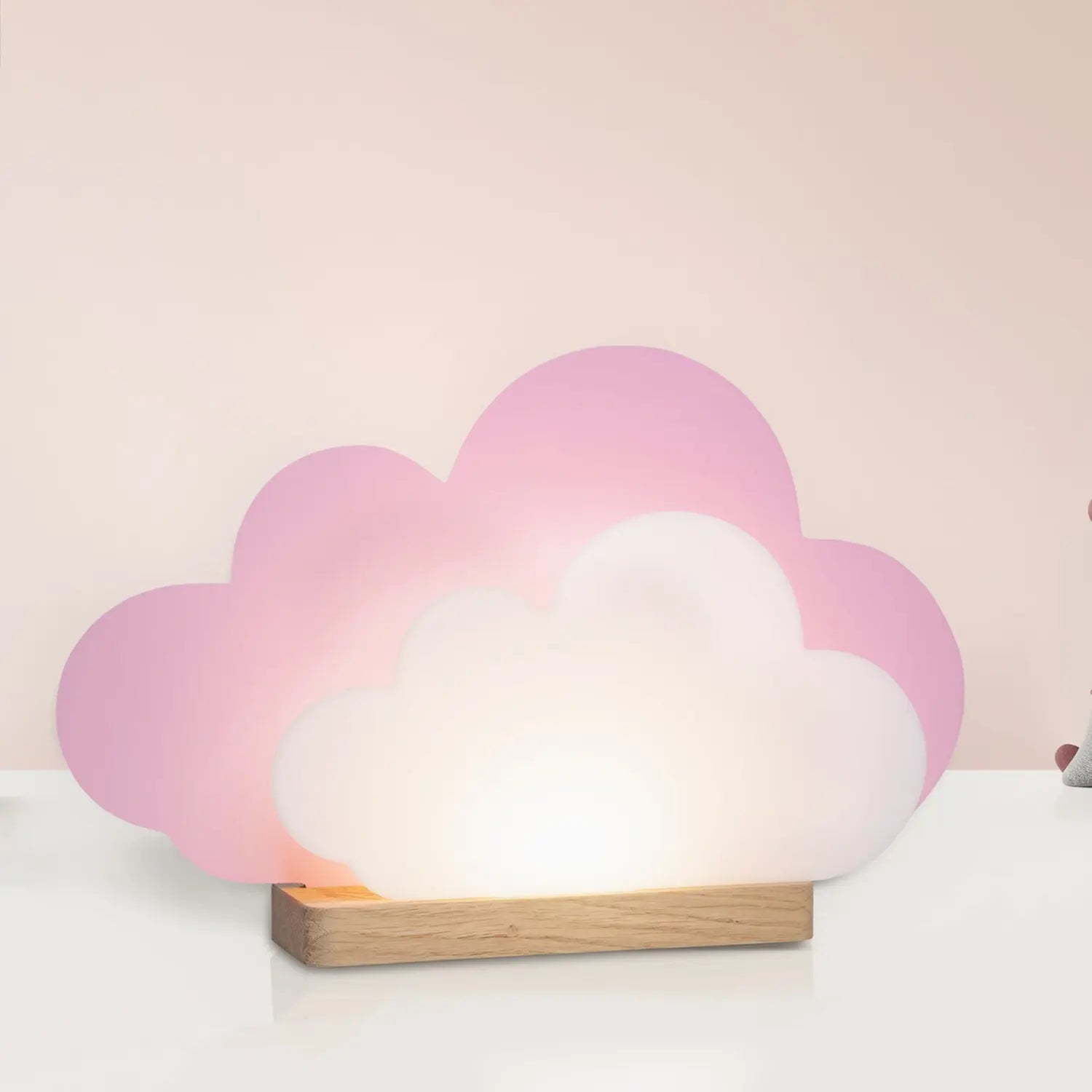 B-Ware Elobra Tischleuchte Lampe Led Wölkchen Rosa Holz Dimmer Schalter Kinderzimmer - 4019698139820
