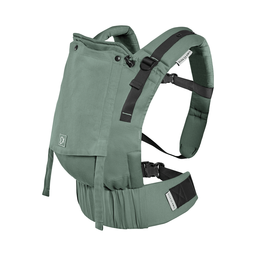 B-Ware Elsa & Emil Babytrage Hugify Fullbuckle Flexible Tragehilfe Krokodilgrün  - 2000587087201