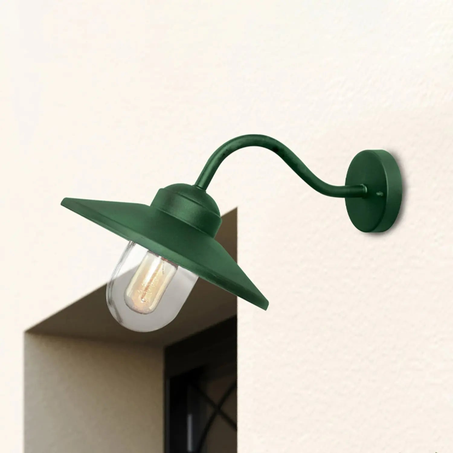 B-Ware Elstead Außenwandleuchte Laterne Klampenborg Edelstahl Dunkelgrün Außenlampe - 5024005012047