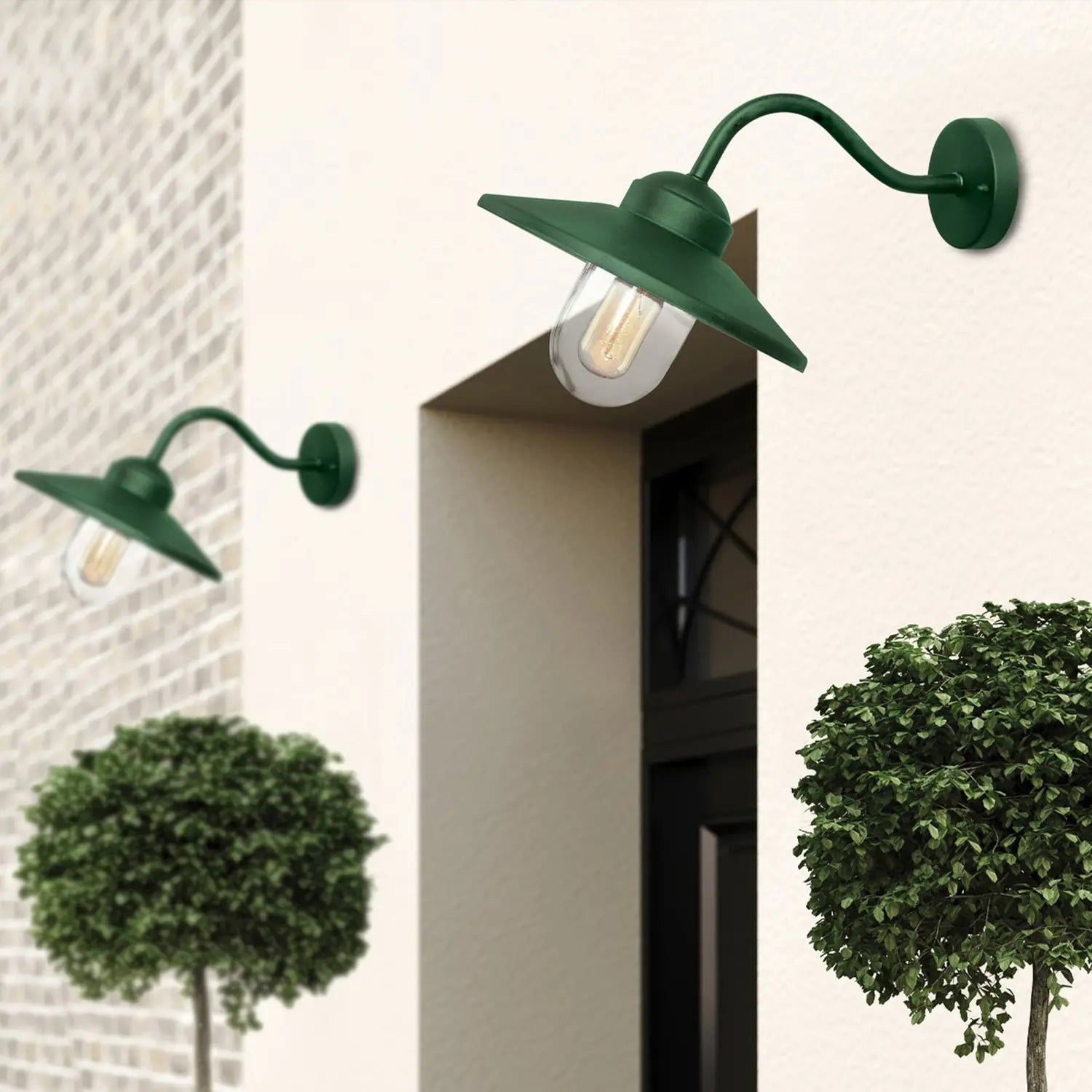 B-Ware Elstead Außenwandleuchte Laterne Klampenborg Edelstahl Dunkelgrün Außenlampe - 5024005012047