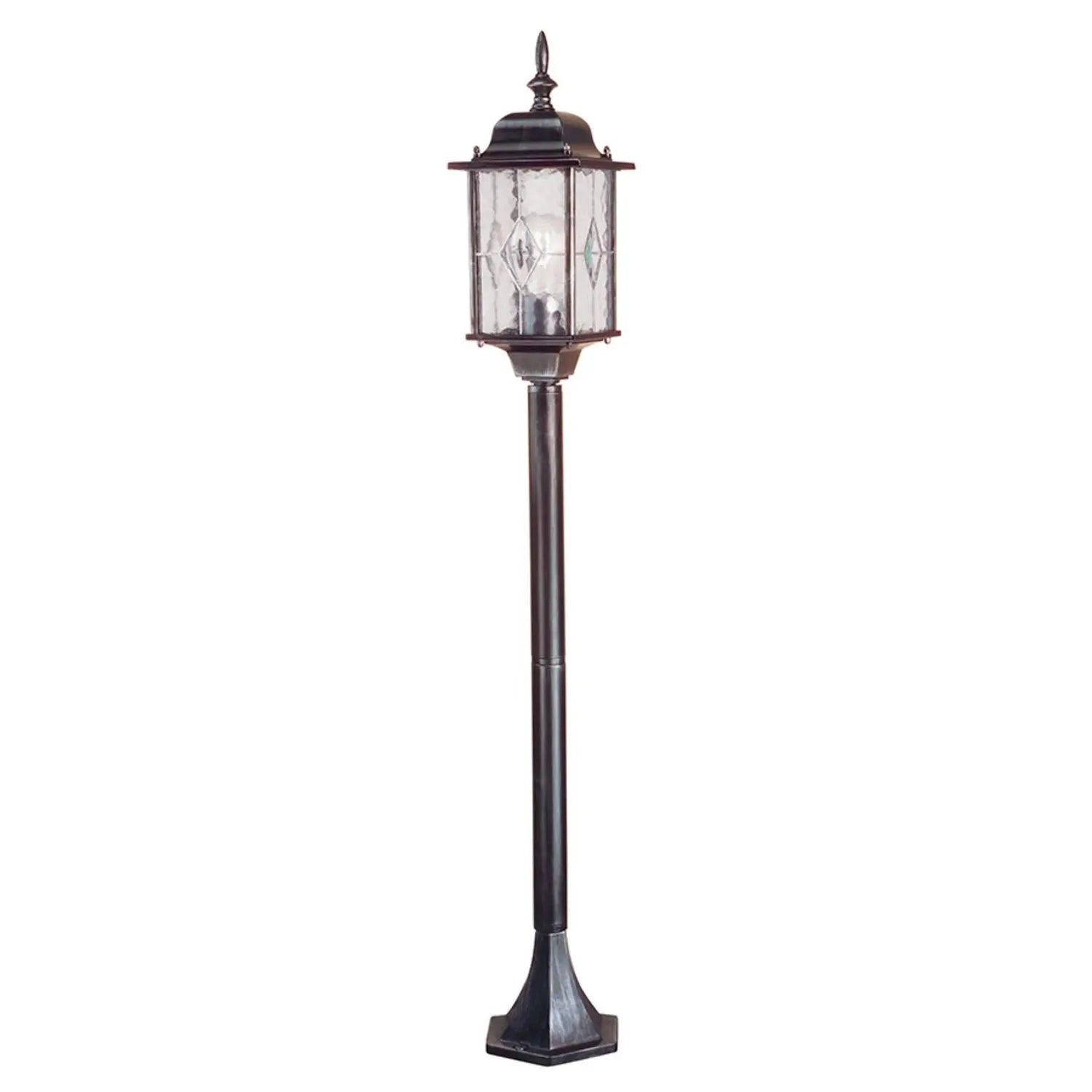 B-Ware Elstead Wegeleuchte Gartenleuchte Wexford Laterne Schwarz Silber Metall Glas Led - 5024005432807