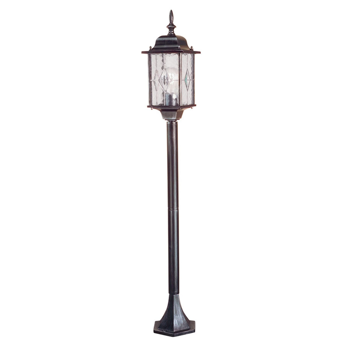 Elstead Wegeleuchte Gartenleuchte Wexford Laterne schwarz silber Metall Glas LED - 5024005432807