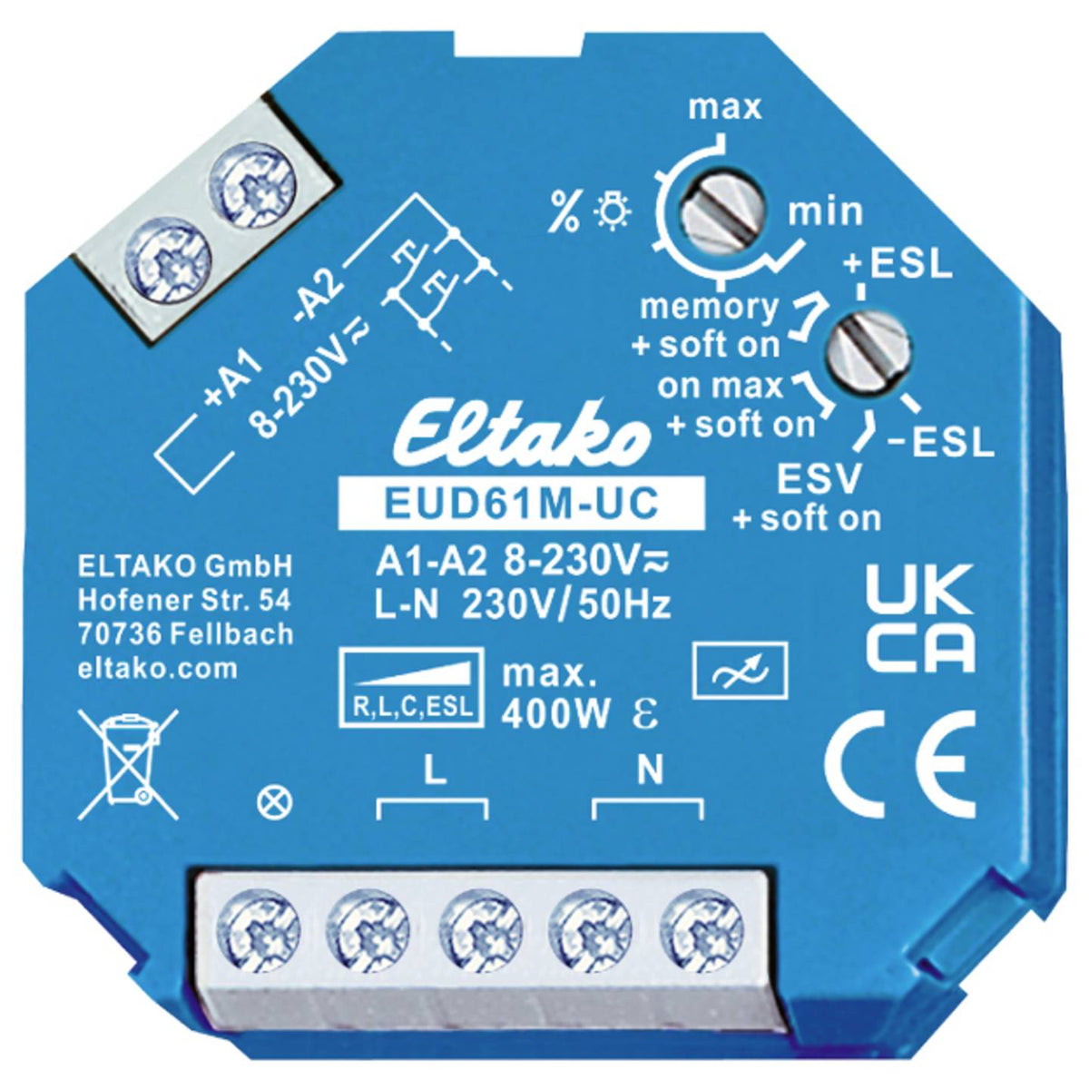 Eltako Universal-Dimmschalter Schalter Blau 61100903 Dimmer - 4010312107973