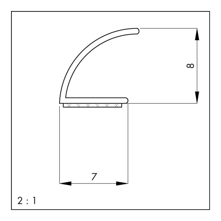 Ellen Türdichtung V Dichtung Türabdichtung Silikon Braun 25m 7mm X 8mm 1024 T     B-Ware