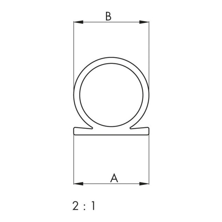 B-Ware Ellen Türanschlagdichtung Omega Profil Türdichtung Silikon 25m 8mm Schwarz - 8711286606092