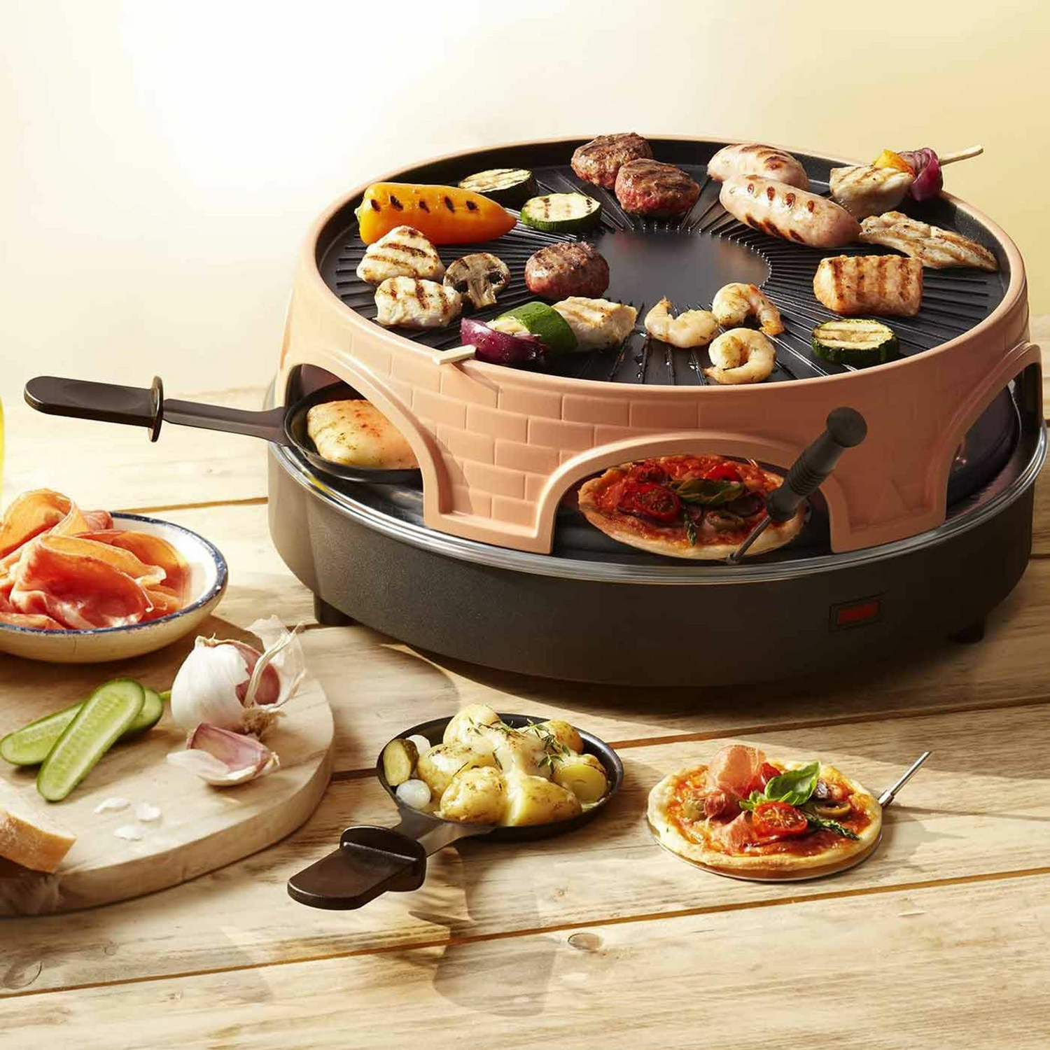 B-Ware Emerio Pizzaofen Pizzarette Po 113255.4 Pizza Raclette Grill 3 In 1 1500 W - 7333282001896