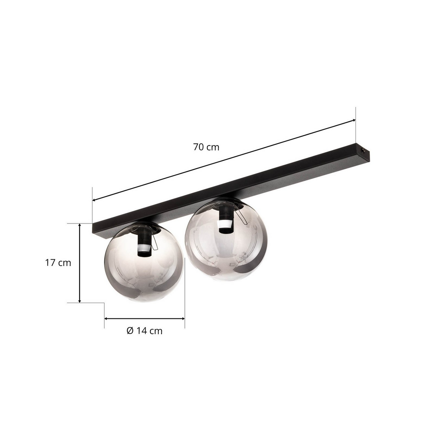 Emibig Deckenlampe Leuchte Fit Schwarz Grafit Zweiflammig Siehe Text/Foto B-Ware - 5901738921856