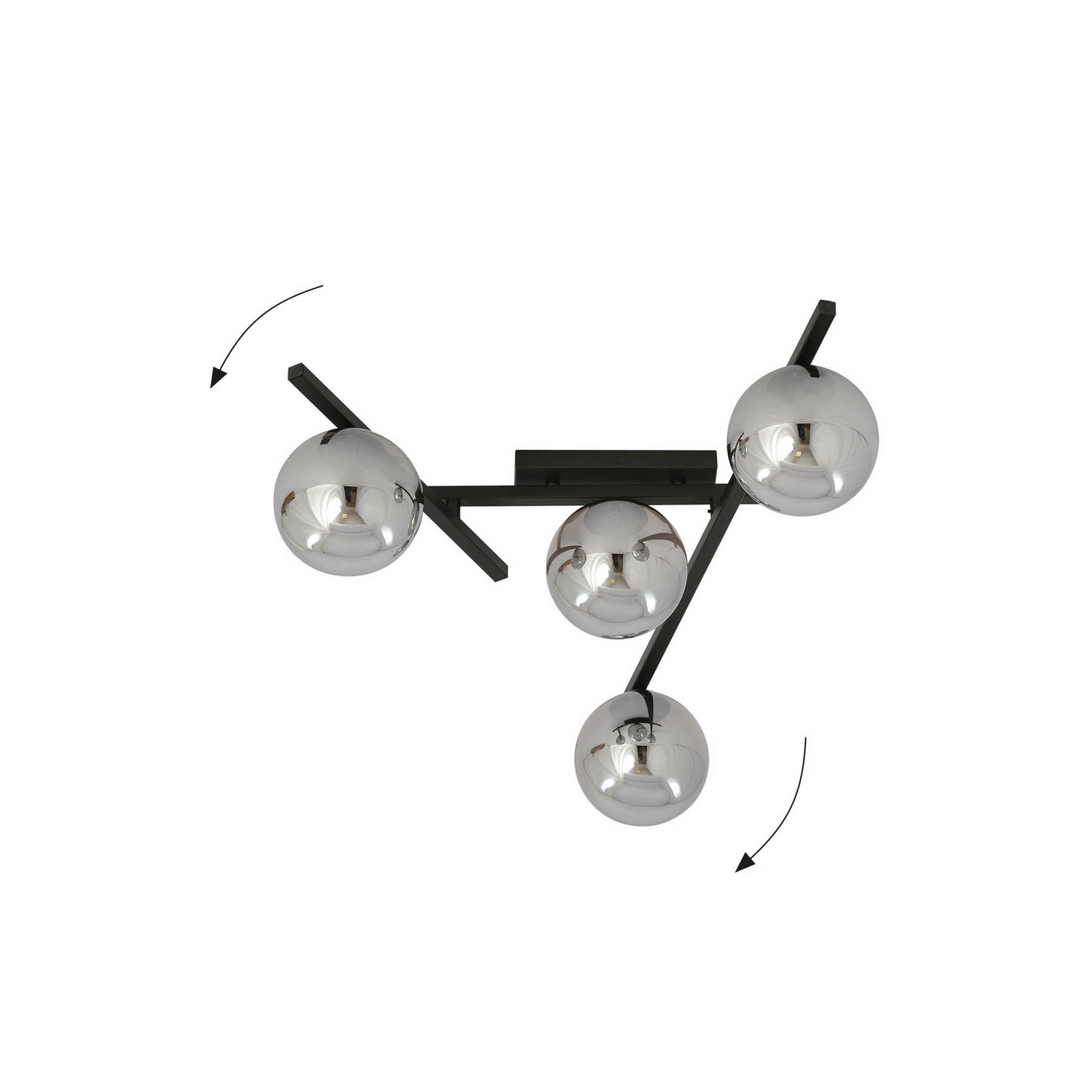 B-Ware Emibig Deckenlampe Leuchte Smart Deckenleuchte Schwarz Grafit 4 Flammig E14 - 5901738921405