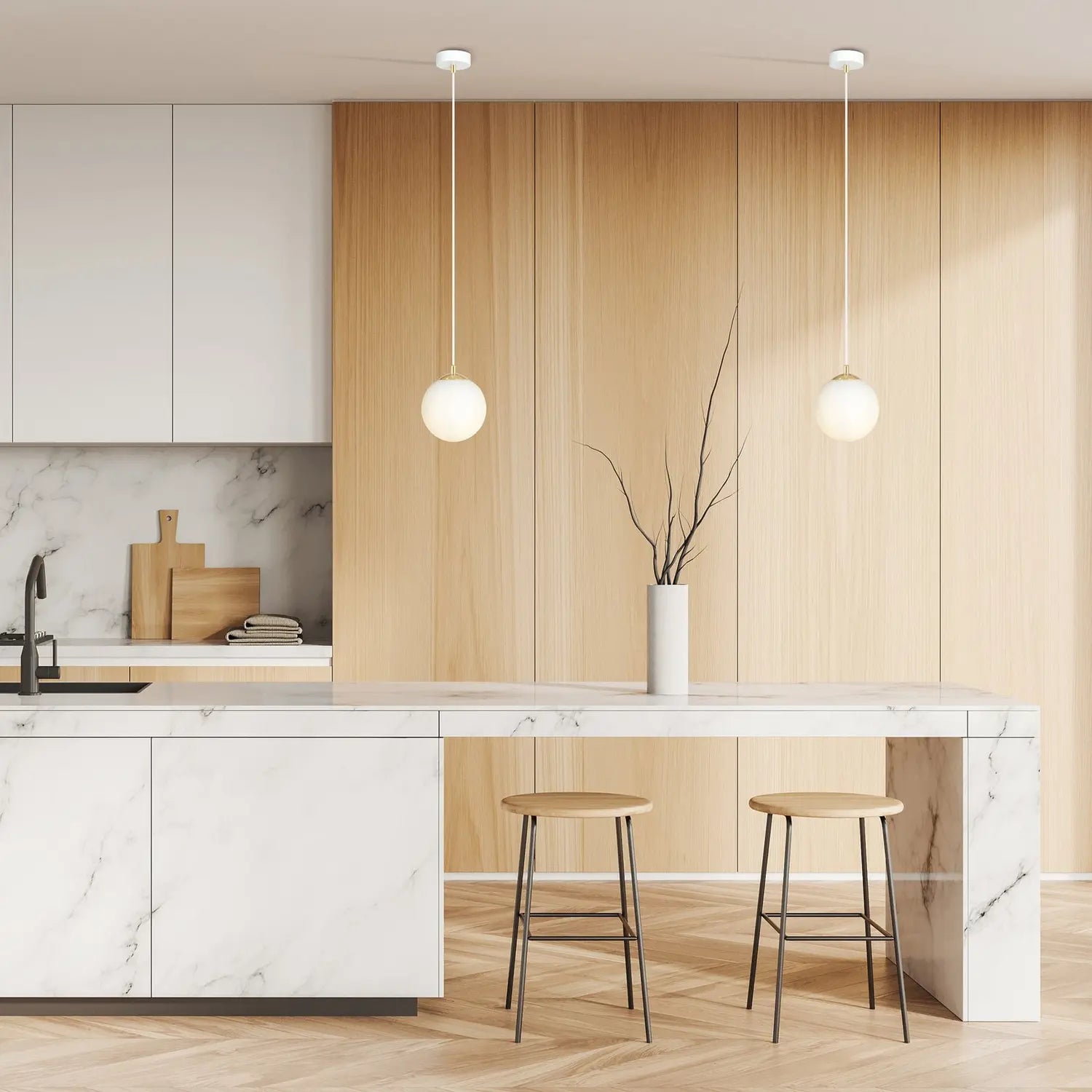 B-Ware Emibig Pendelleuchte Hängeleuchte Royal Glas Weiß E14 Led 1 Flammig Dimmbar - 5901738926134