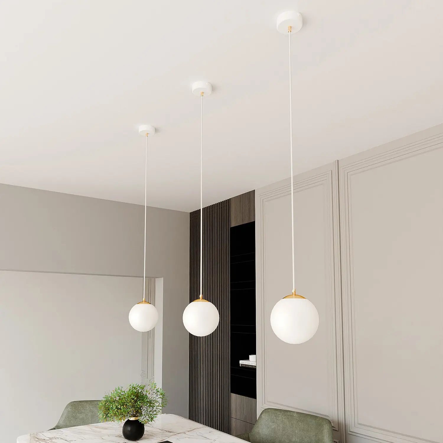 B-Ware Emibig Pendelleuchte Hängeleuchte Royal Glas Weiß E14 Led 1 Flammig Dimmbar - 5901738926134