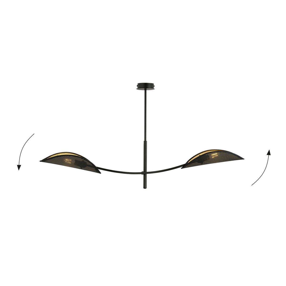 EMIBIG LIGHTING Deckenlampe Lampe Lotus Deckenleuchte schwarz gold 2-flammig - 5901738921245