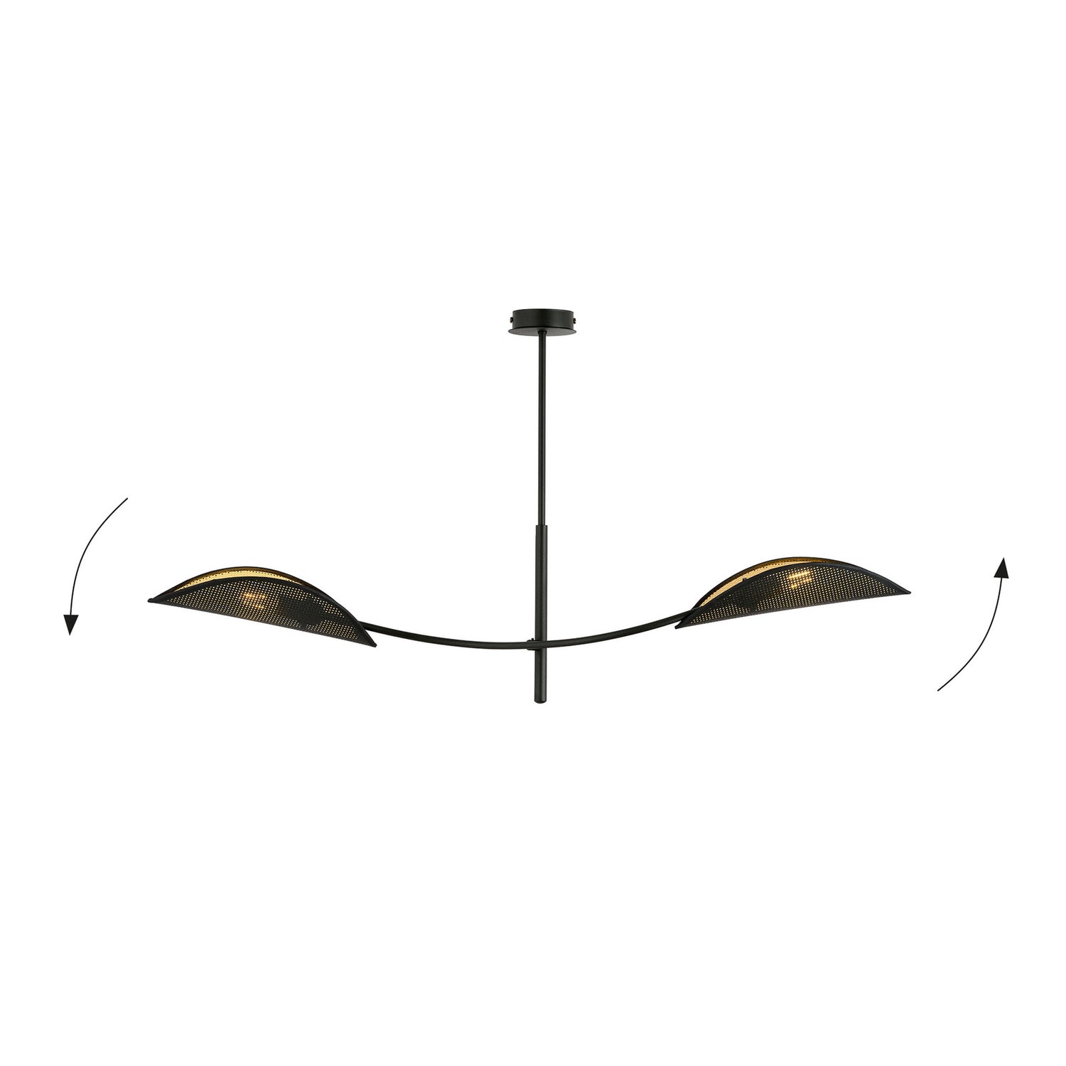 B-Ware Emibig Lighting Deckenlampe Lampe Lotus Deckenleuchte Schwarz Gold 2 Flammig - 5901738921245