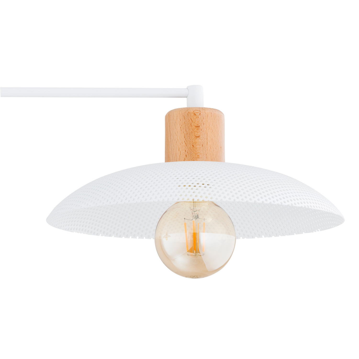 Emibig Lighting Kobe Deckenleuchte Hängelampe Leuchte 2 Flg. Stahl Holz Weiß E27 B-Ware - 5901738928763