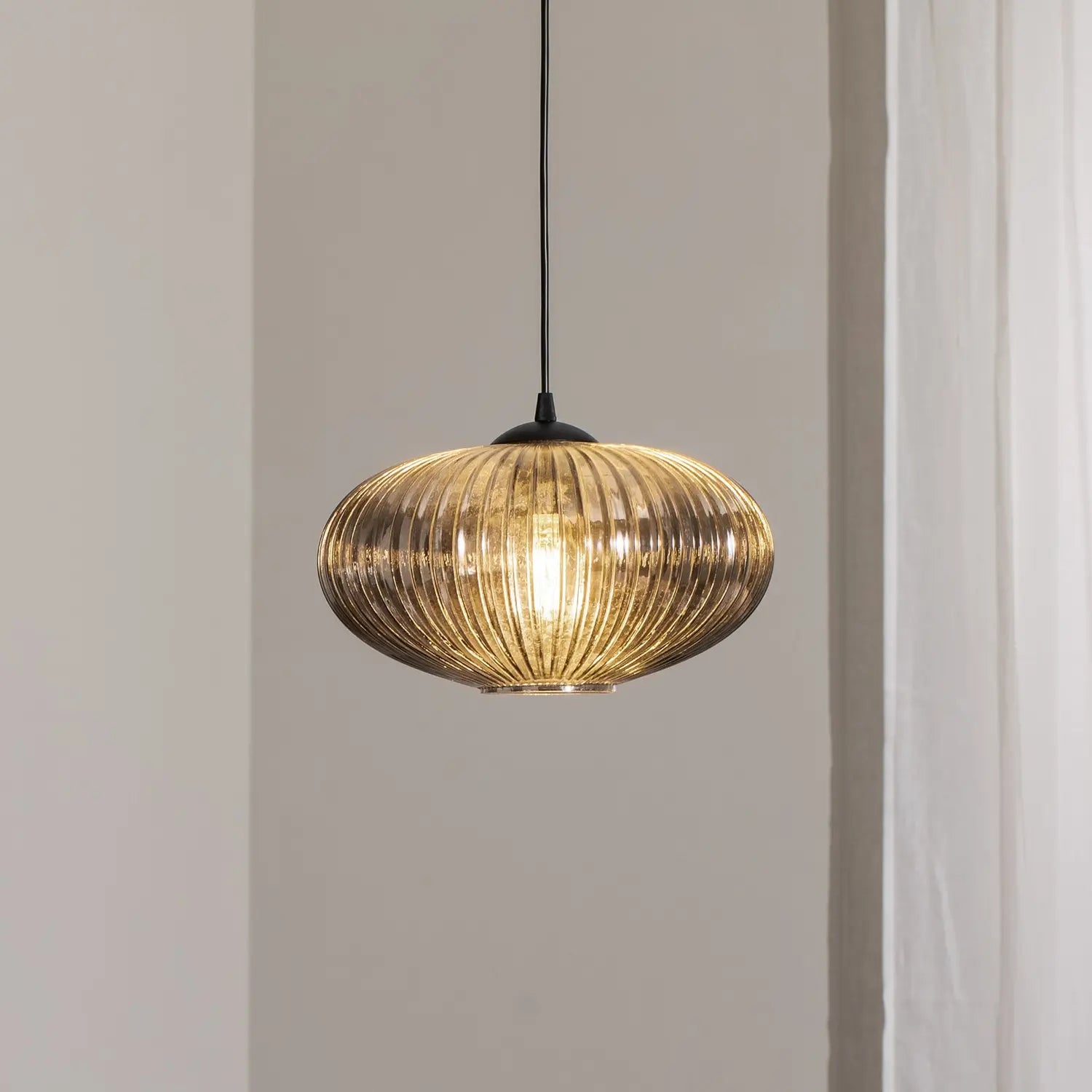 B-Ware Emibig Lighting Esszimmerlampe Hängeleuchte Lampe Coco Glas Schwarz Rauchgrau - 5907106009805