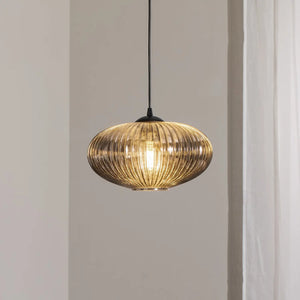 B-Ware Emibig Lighting Esszimmerlampe Hängeleuchte Lampe Coco Glas Schwarz Rauchgrau