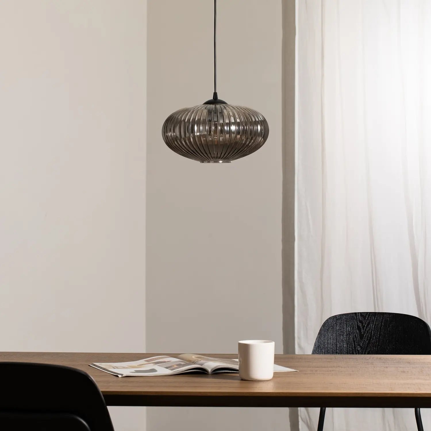 B-Ware Emibig Lighting Esszimmerlampe Hängeleuchte Lampe Coco Glas Schwarz Rauchgrau - 5907106009805