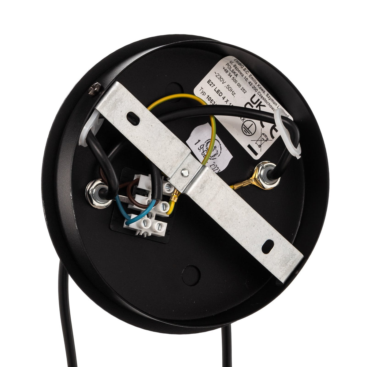 EMIBIG LIGHTING Hängelampe Pendelleuchte Jari Stoffschirm 4fl lang weiß gold - 5901738920323