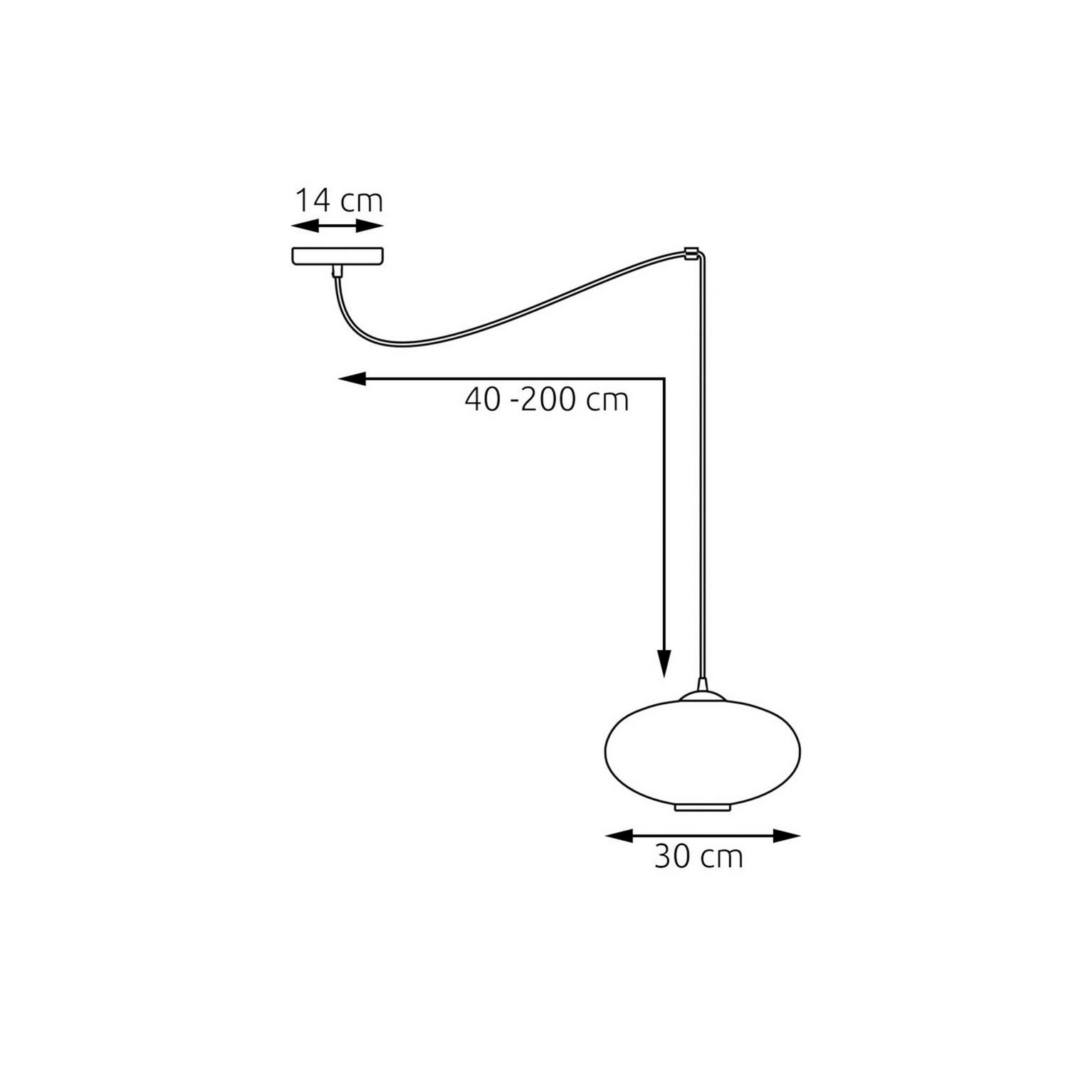 Suspension Emibig Lighting Origo 30 cm gris fumé noir déportée (produit de seconde main)