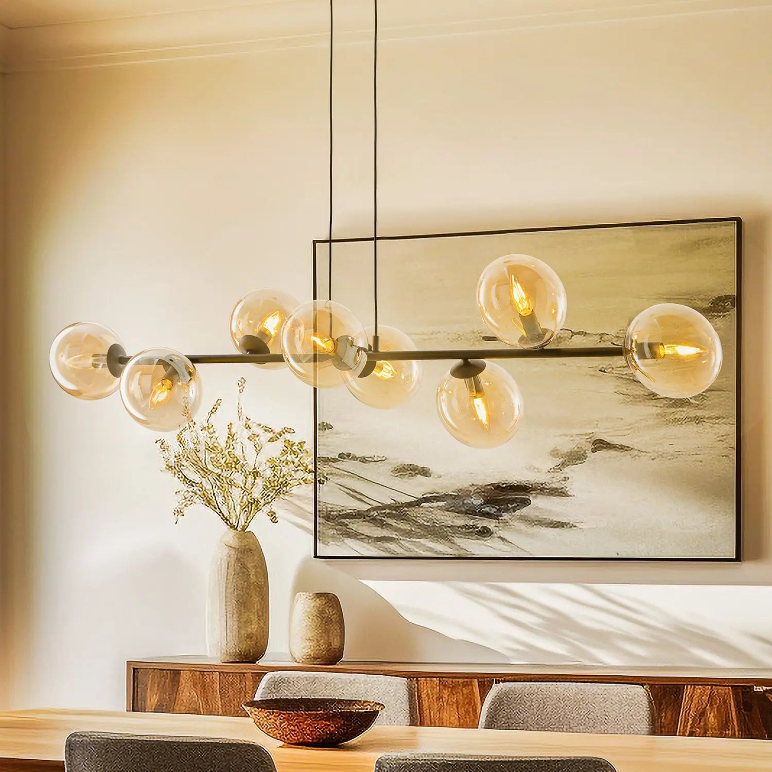 B-Ware Emibig Lighting Hängeleuchte Pendelleuchte E14 Deckenleuchte Schwarz Amber Led - 5901738900165