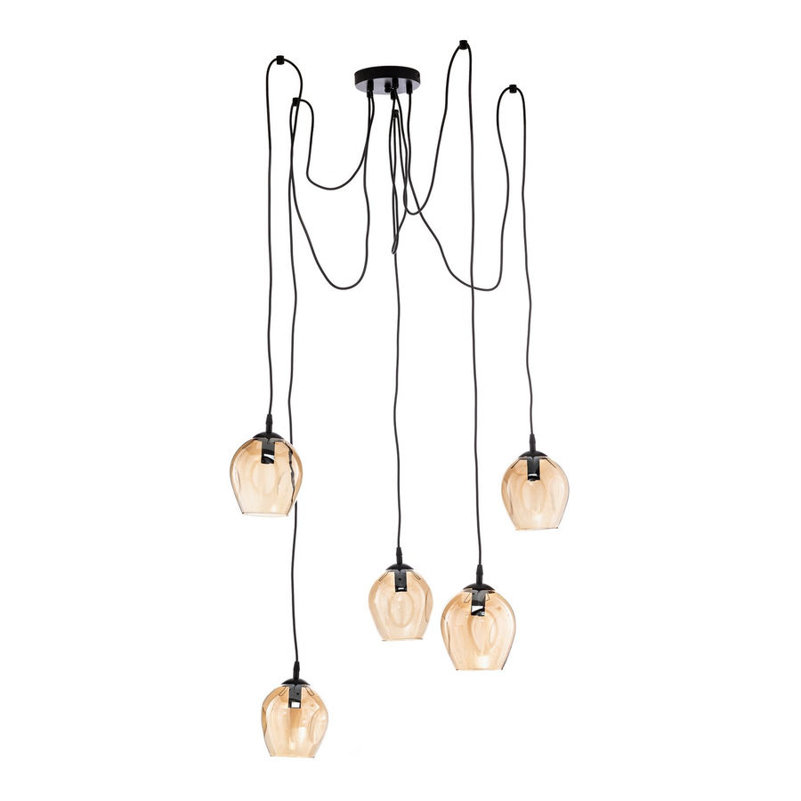 Emibig Lighting Pendellampe Hängeleuchte Leuchte Starla Amber Dezentral 5 Flg. B-Ware - 5901738901254