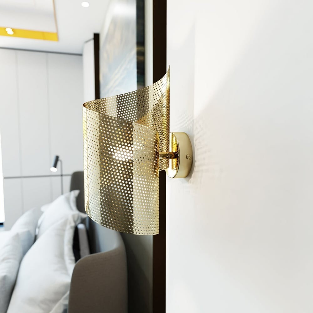 Emibig Wandleuchte Wandlampe Spiral goldfarben Metall Höhe 29cm G9 LED 1-flammig - 5901738929777