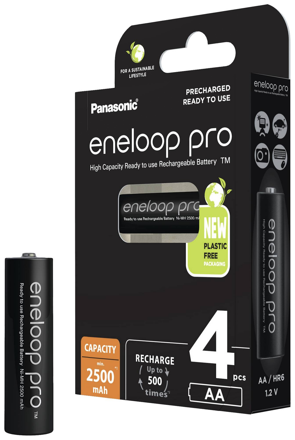 B-Ware Panasonic Eneloop Pro Hr06 Mignon Aa Akku Ni Mh 2500m Ah 1.2 V 4er Pack 3 Sets - 5410853064152