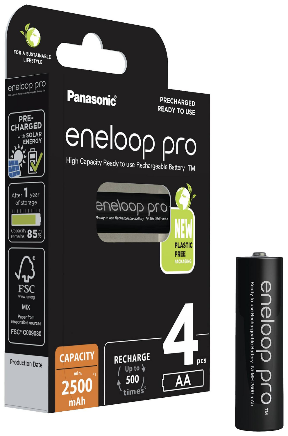 B-Ware Panasonic Eneloop Pro Hr06 Mignon Aa Akku Ni Mh 2500m Ah 1.2 V 4er Pack 3 Sets - 5410853064152