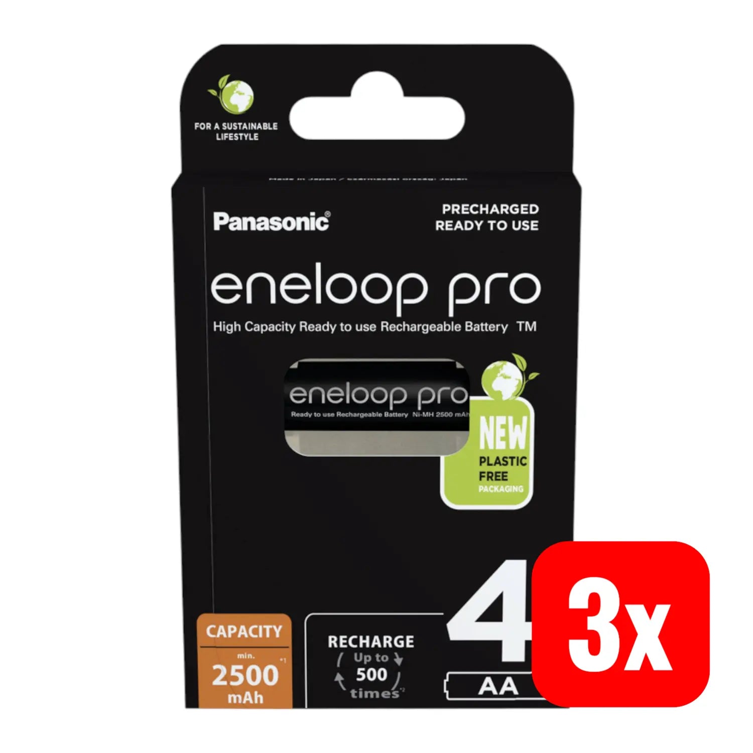 B-Ware Panasonic Eneloop Pro Hr06 Mignon Aa Akku Ni Mh 2500m Ah 1.2 V 4er Pack 3 Sets - 5410853064152