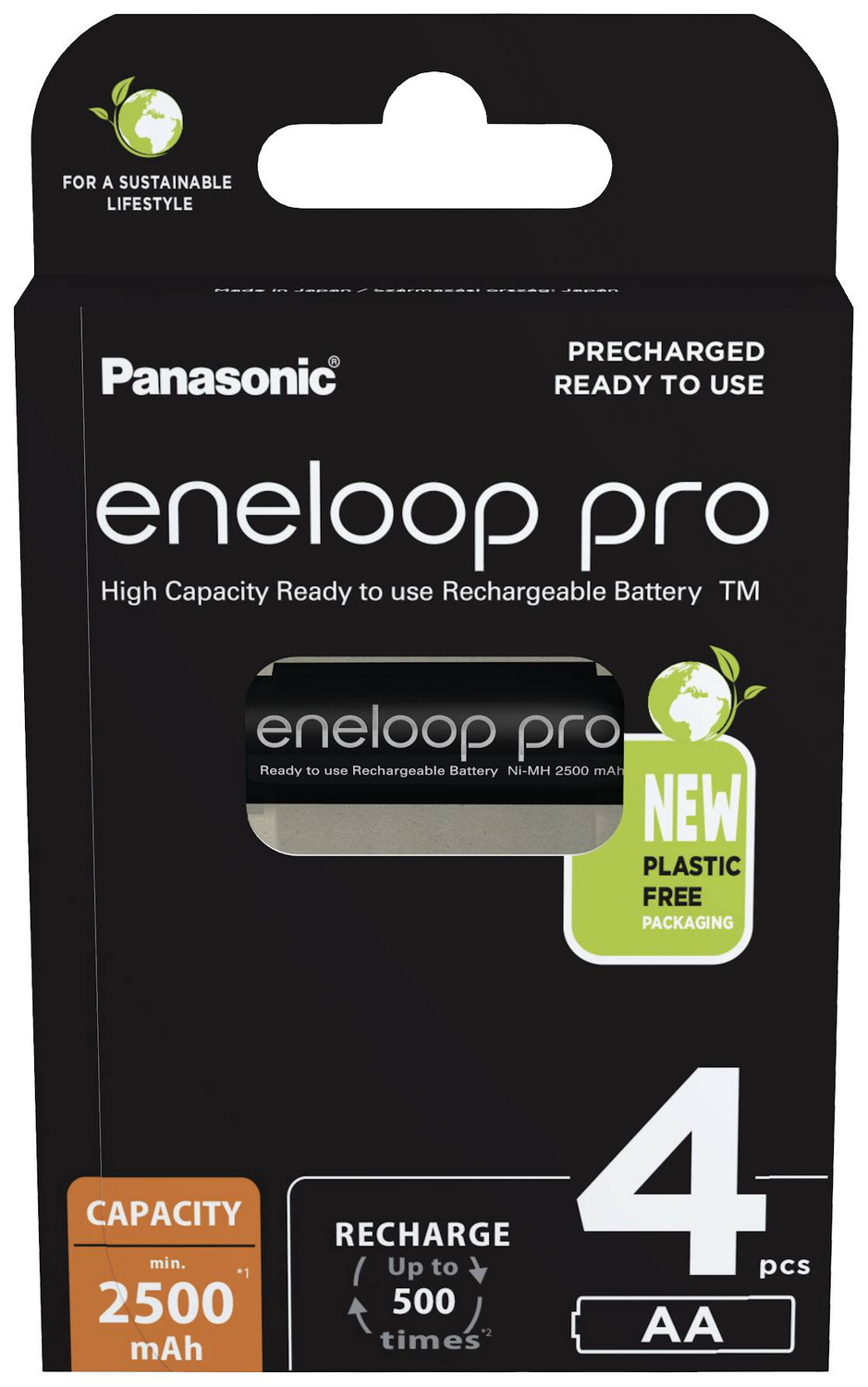 B-Ware Panasonic Eneloop Pro Hr06 Mignon Aa Akku Ni Mh 2500m Ah 1.2 V 4er Pack 3 Sets - 5410853064152