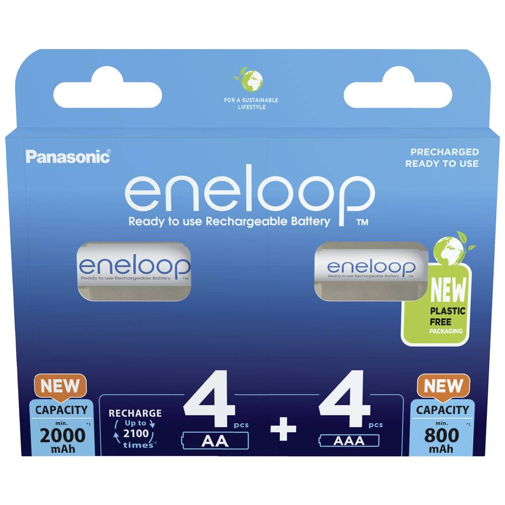 B-Ware Panasonic 8 St. Akku Set Micro Mignon Ni Mh Akkus Batterien