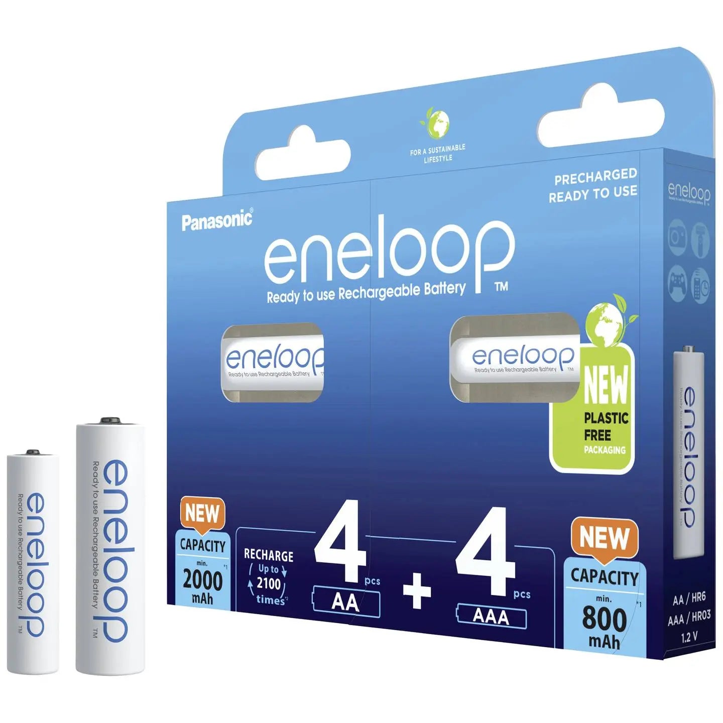 B-Ware Panasonic 8 St. Akku Set Micro Mignon Ni Mh Akkus Batterien - 5410853064879