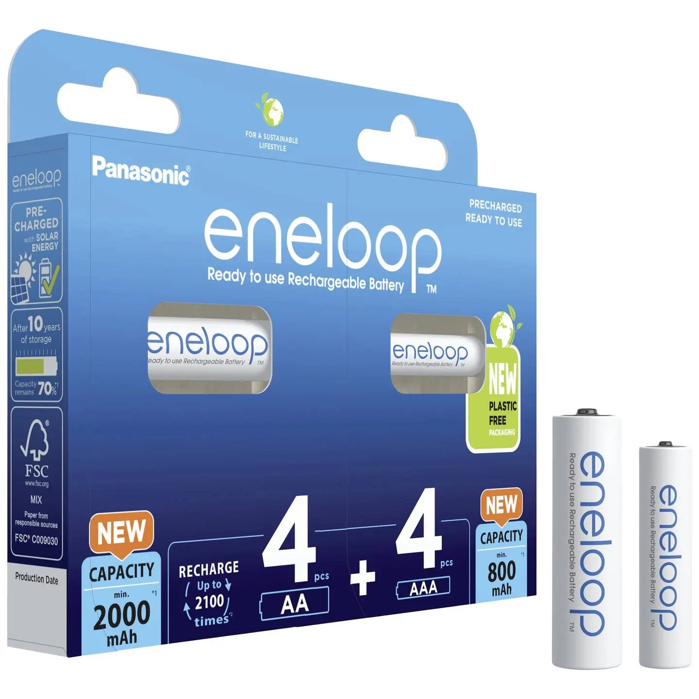 B-Ware Panasonic 8 St. Akku Set Micro Mignon Ni Mh Akkus Batterien - 5410853064879