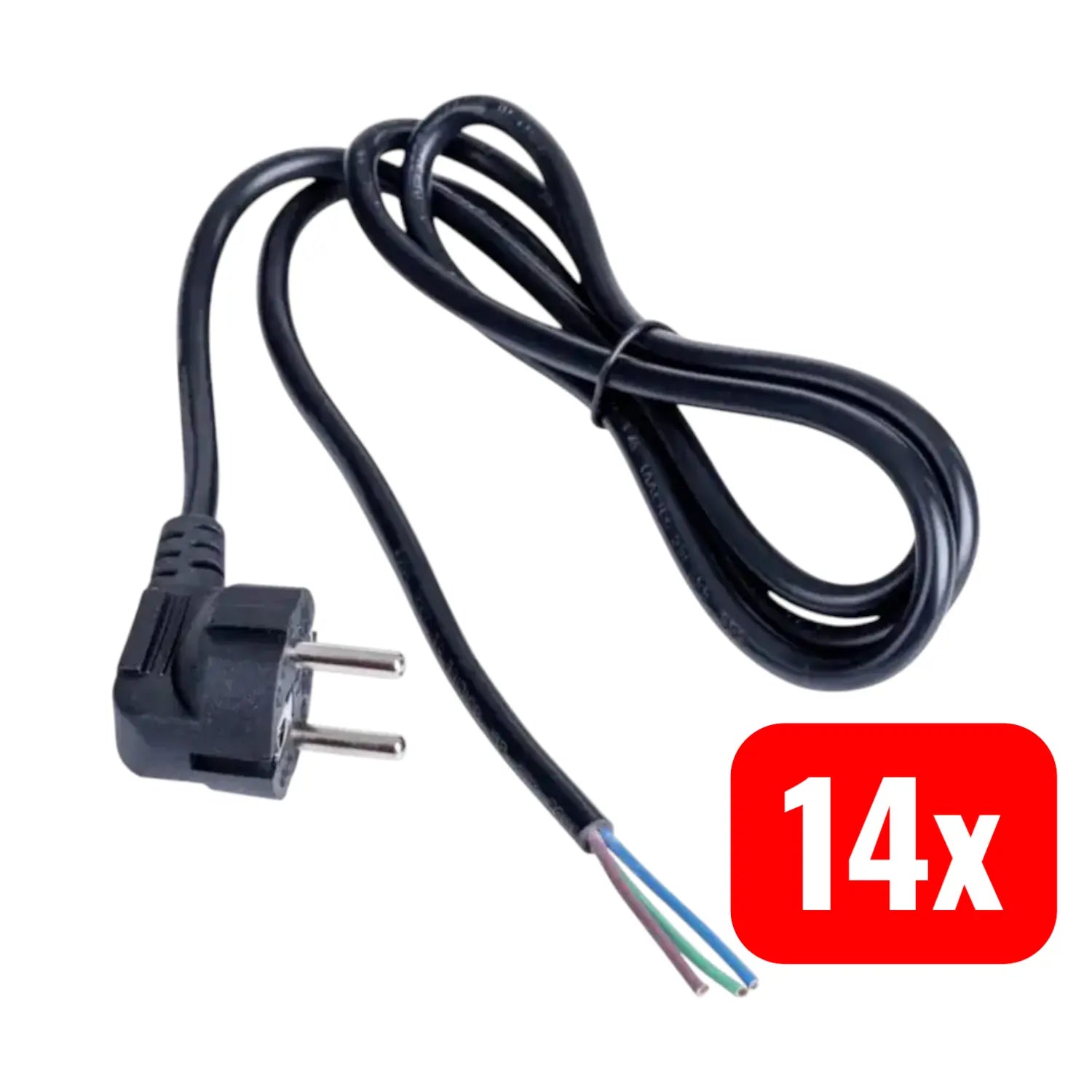 B-Ware Akyga Stromkabel Anschlusskabel Netzkabel Offene Kabelenden Schuko 1,5m 14 Stück - 5901720134097