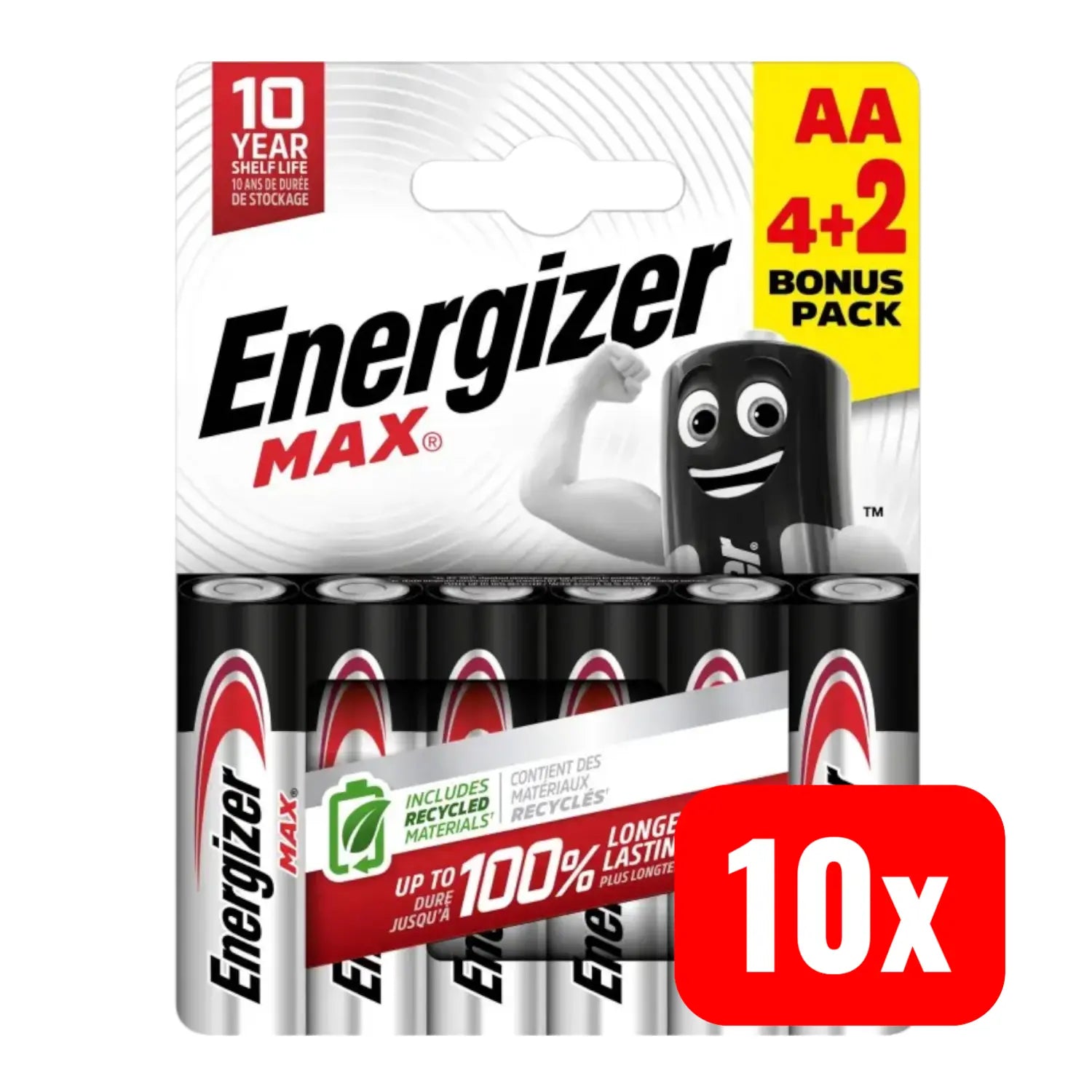 B-Ware Energizer Batterie Zelle Aa Lr6 Mignon Max Alkali 1,5 V 6er Pack Vorteil 10 Sets - 7638900437713
