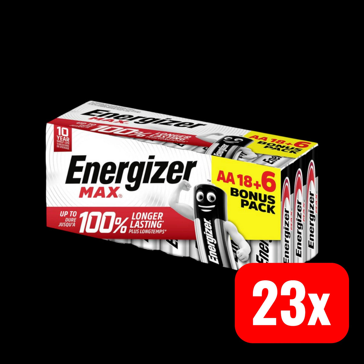 Energizer Max Mignon (AA)-Batterie Alkali-Mangan 1.5 V Ladeakku 23 STÜCK - 7638900439076