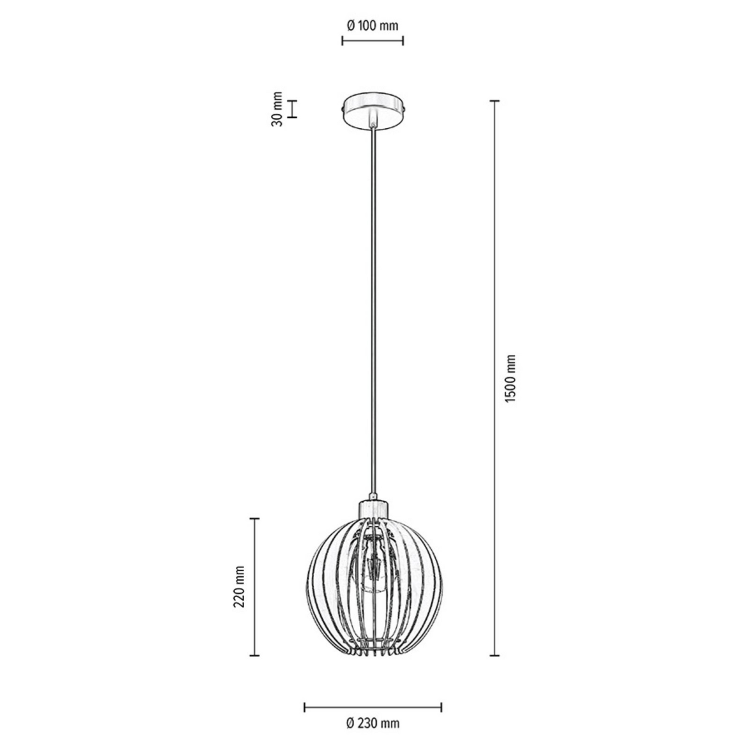 Envostar Clay Hängeleuchte Birkensperrholz ø 23 Cm Deckenlampe Pendelleuchte E27 B-Ware - 4251911724226