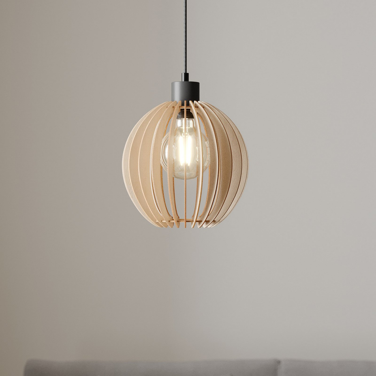 B-Ware Envostar Clay Hängeleuchte Birkensperrholz ø 23 Cm Deckenlampe Pendelleuchte 788