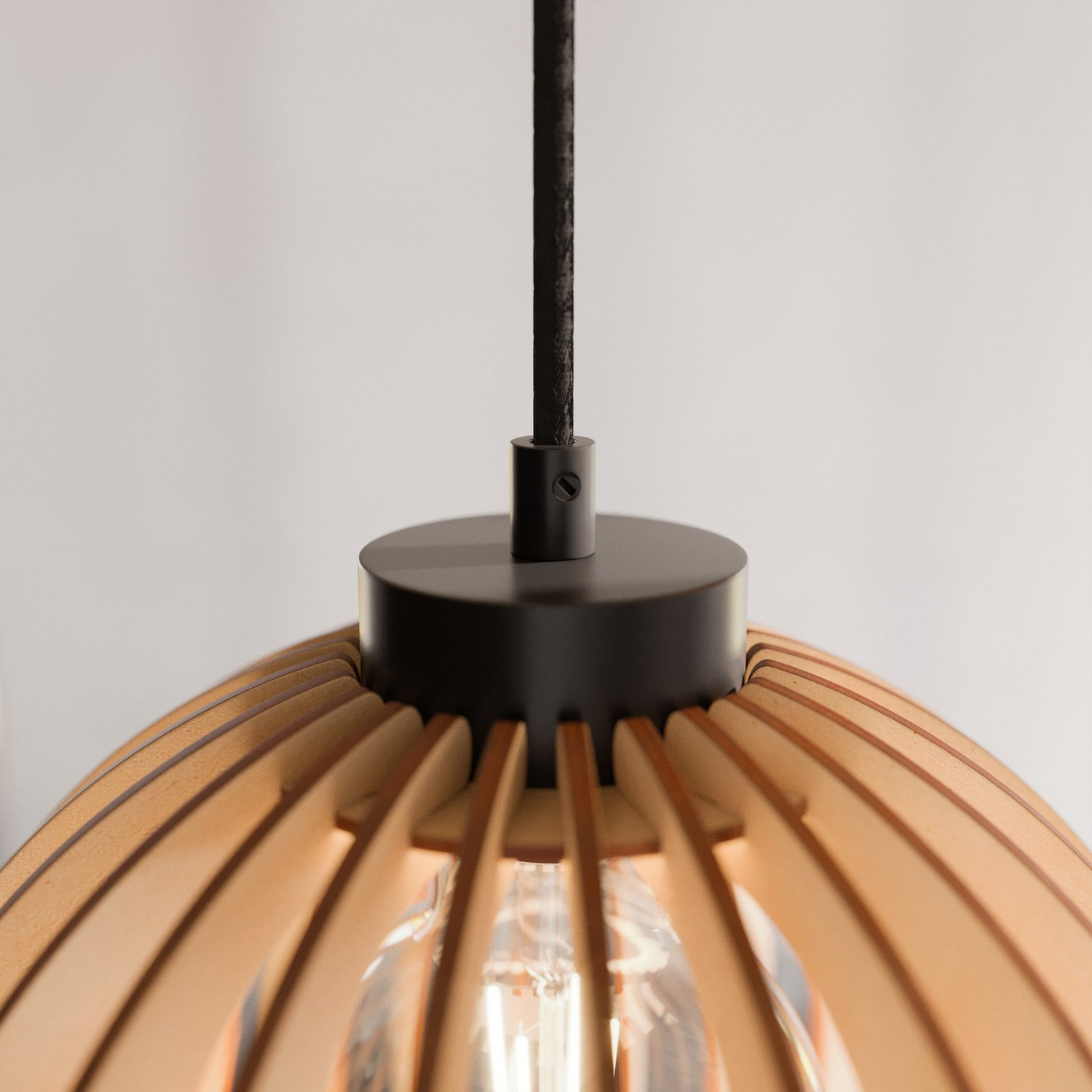 Suspension Envostar Clay de qualité B, plafonnier, luminaire, contreplaqué de bouleau, 3 ampoules, E27