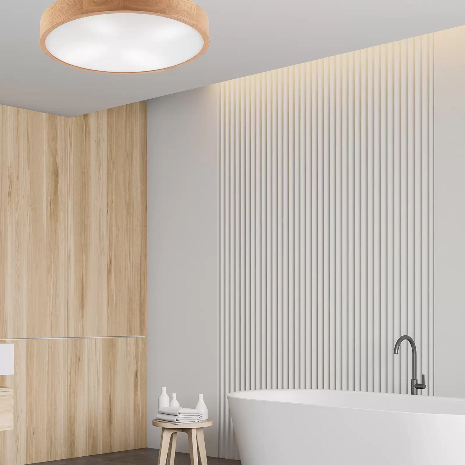 Envostar Deckenlampe Kerio Deckenleuchte Deckenlicht Lampe ø 57,5 Cm Eiche Natur B-Ware - 4251911789409