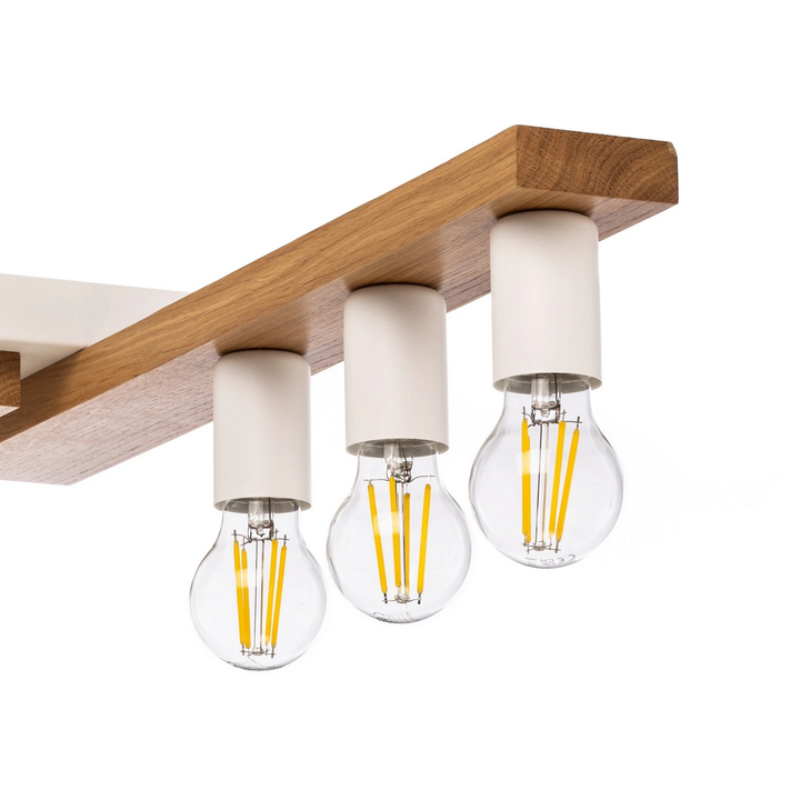 Envostar Deckenleuchte Laurent Deckenlampe Leuchte Lampe Holz/Weiß 6 Flammig E27 B-Ware - 10032207