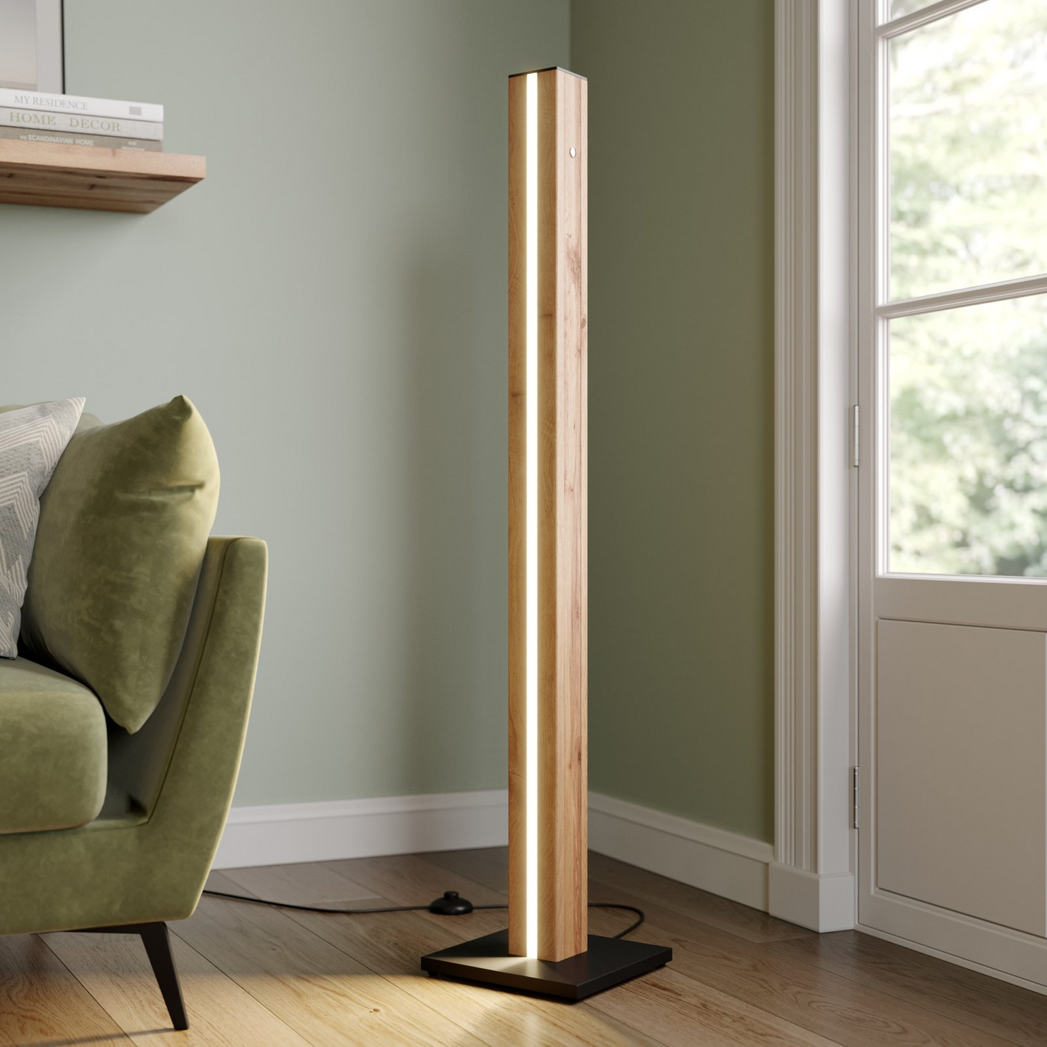 B-Ware Envostar Eldder Led Stehlampe Leuchte Holz Eichenfurnier Warmweiß Dimmbar Lampe - 4251911723847