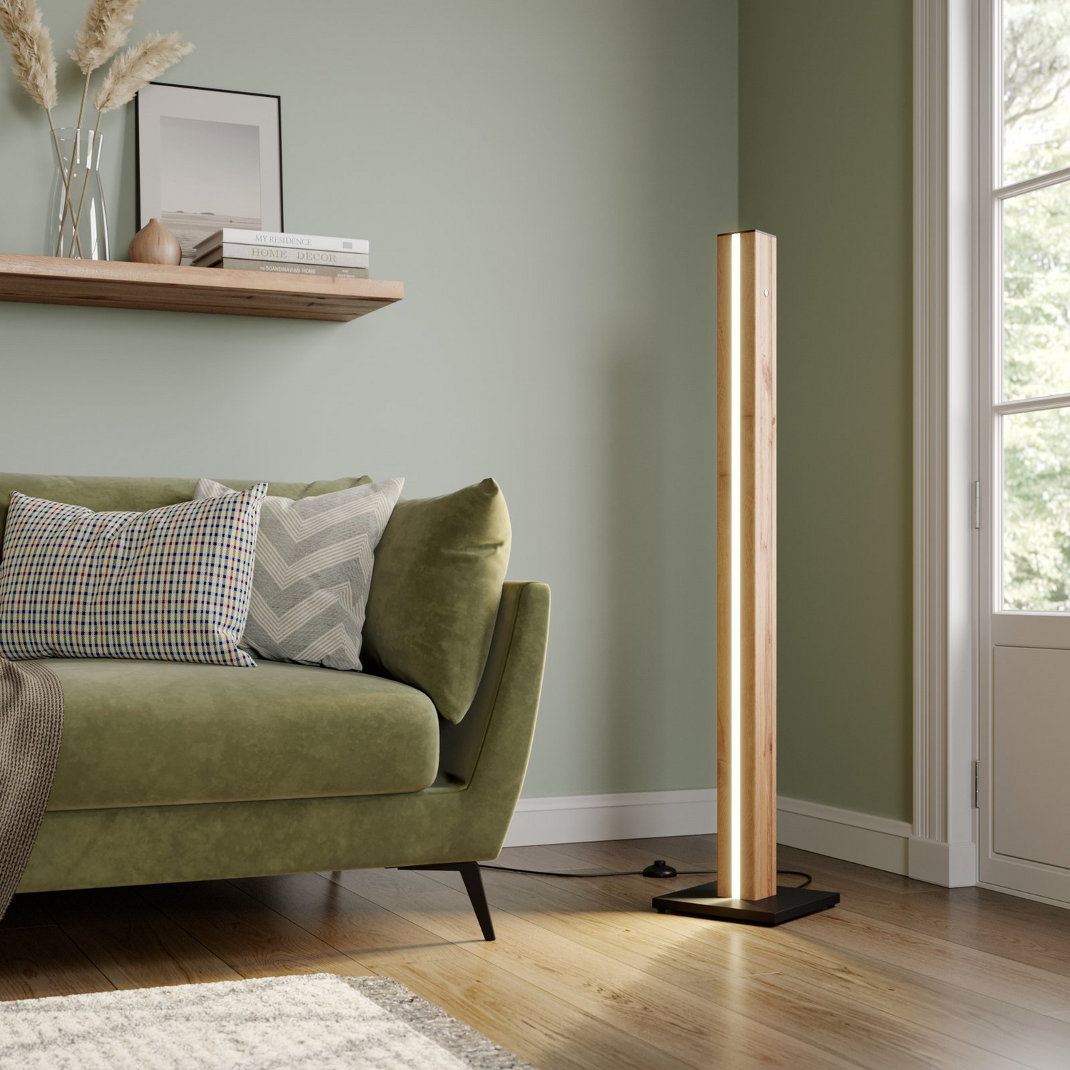 B-Ware Envostar Eldder Led Stehlampe Leuchte Holz Eichenfurnier Warmweiß Dimmbar Lampe - 4251911723847