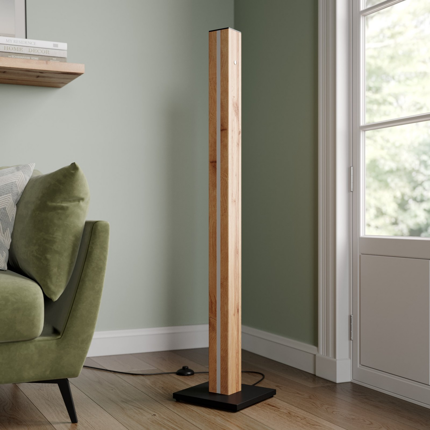 B-Ware Envostar Eldder Led Stehlampe Leuchte Holz Eichenfurnier Warmweiß Dimmbar Lampe - 4251911723847