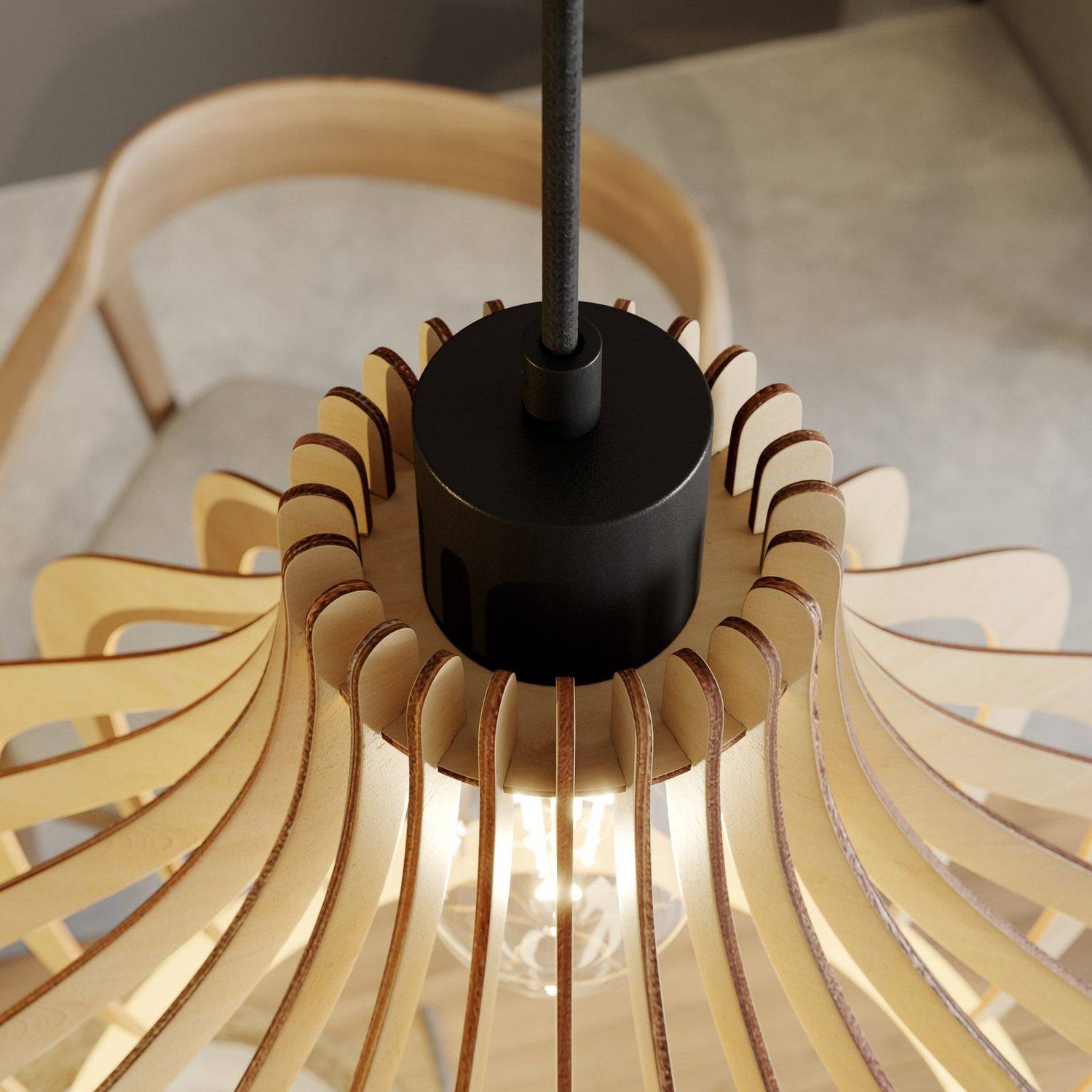 B-Ware Envostar Faje Hängeleuchte Hängelampe Deckenleuchte Leuchte Birkensperrholz 2fl  - 4251911724196