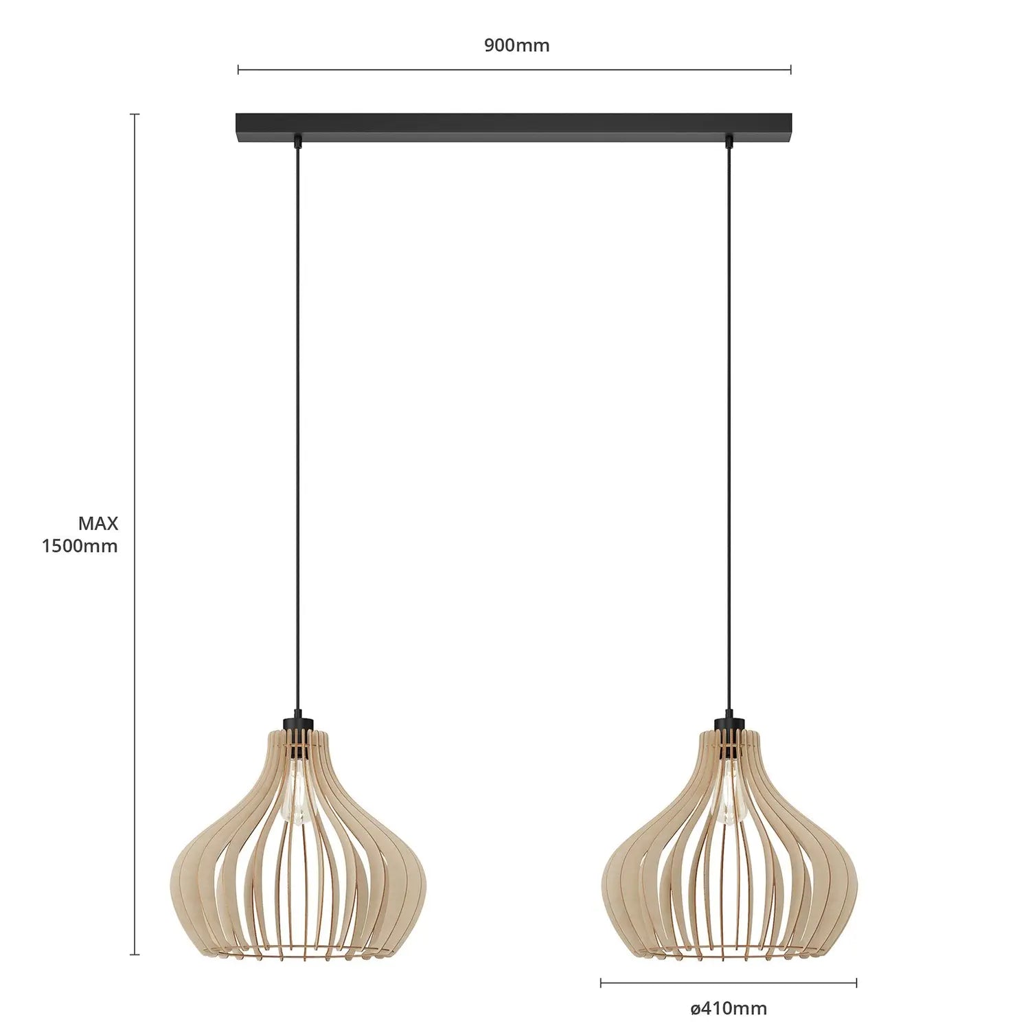 B-Ware Envostar Faje Hängeleuchte Deckenleuchte Leuchte Birkensperrholz 2flg Siehe Text - 4251911724196